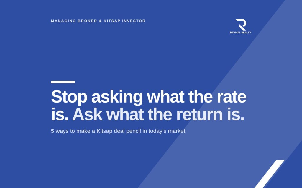 Stop asking what the rate is. Ask what the return is. Revival Realty LLC